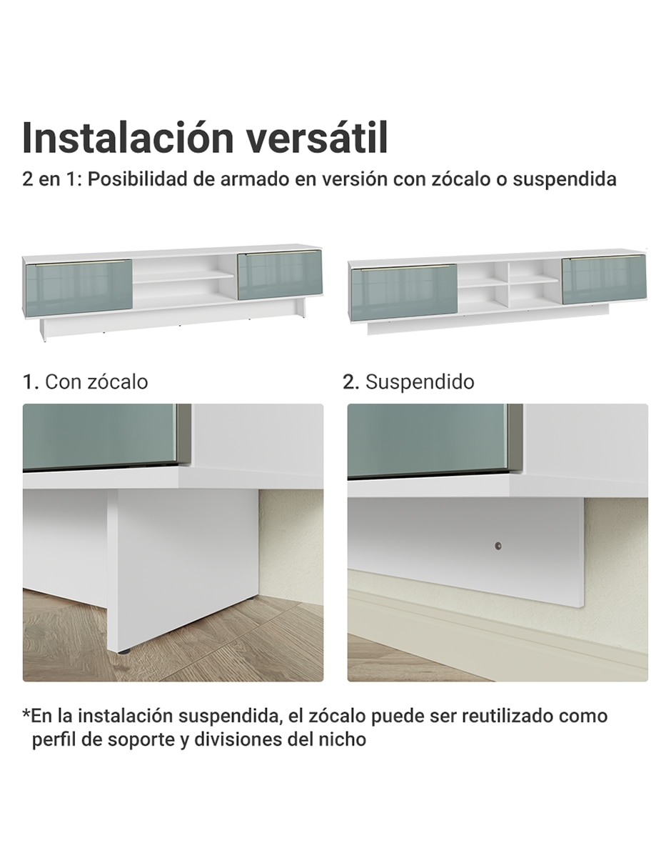 Mueble flotante para tv armable lux de mdp 10