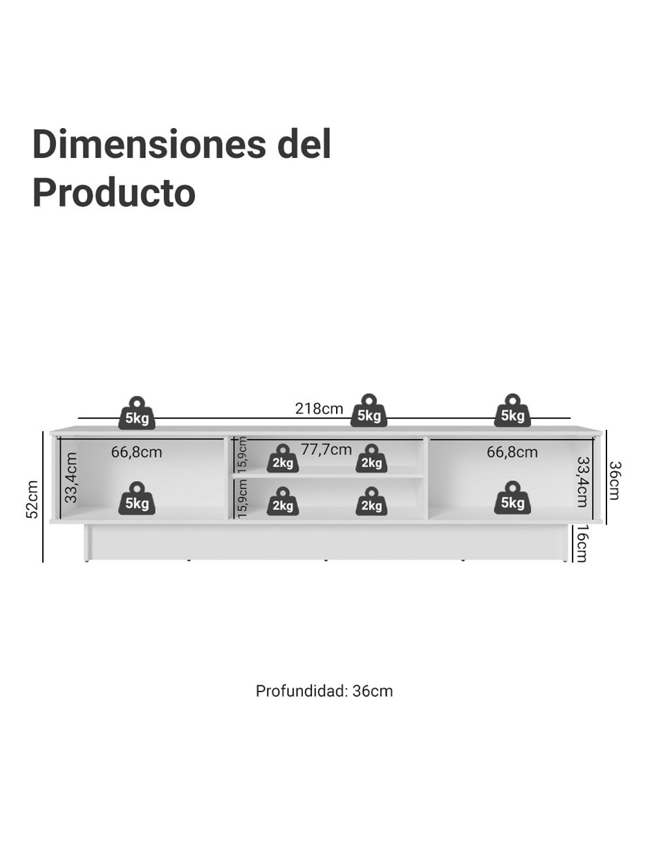 Mueble de tv armable lux de mdp 12
