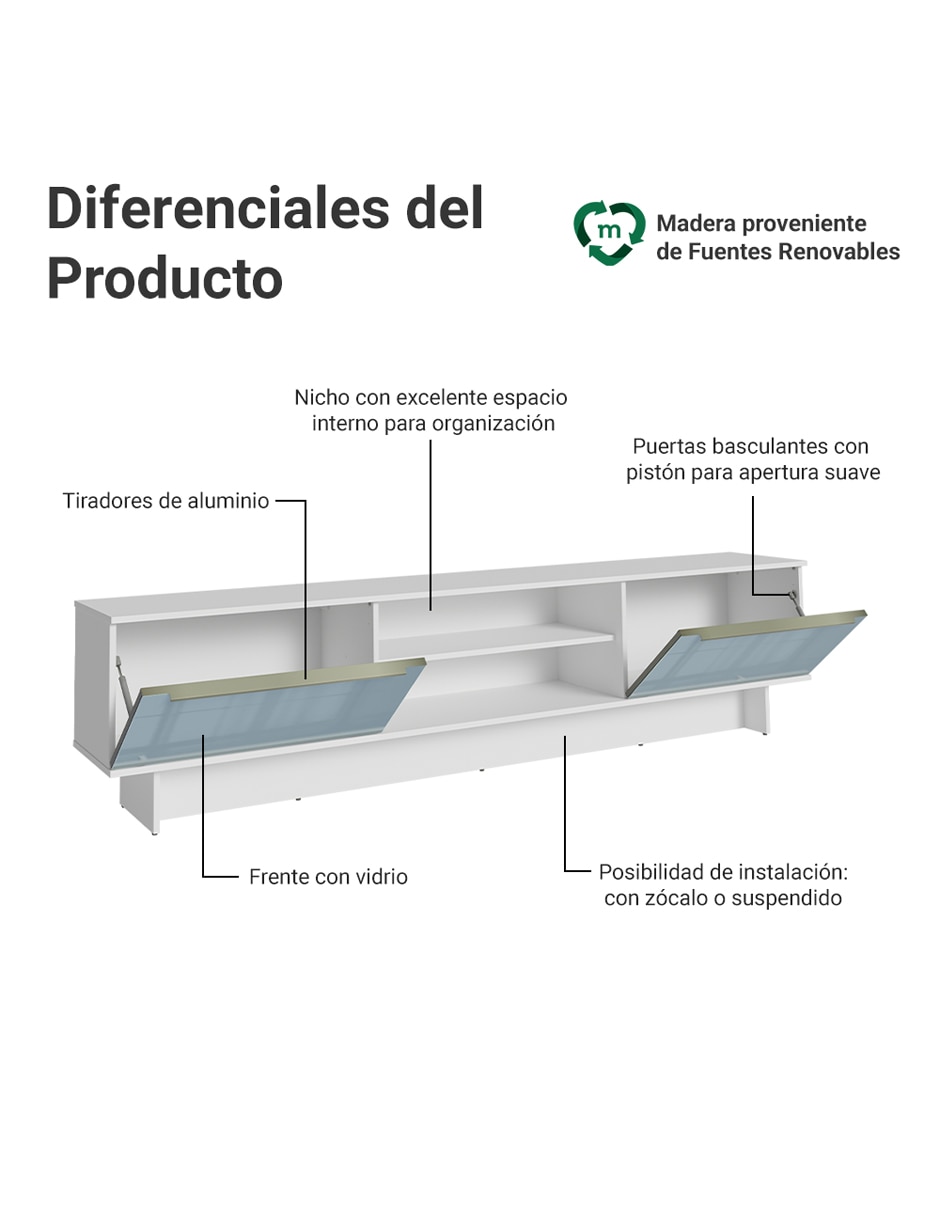 Mueble de tv armable lux de mdp 4