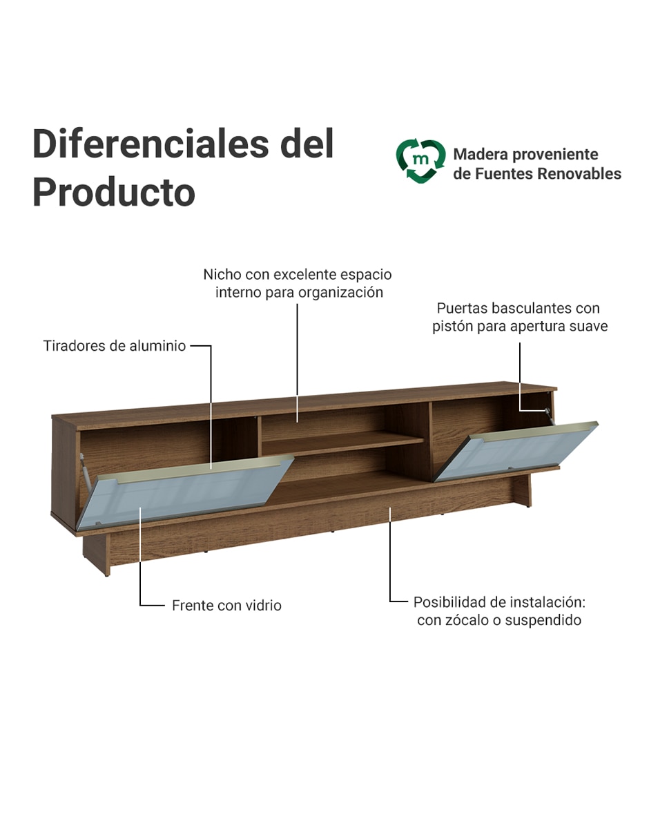 Mueble de tv armable lux de mdp 4