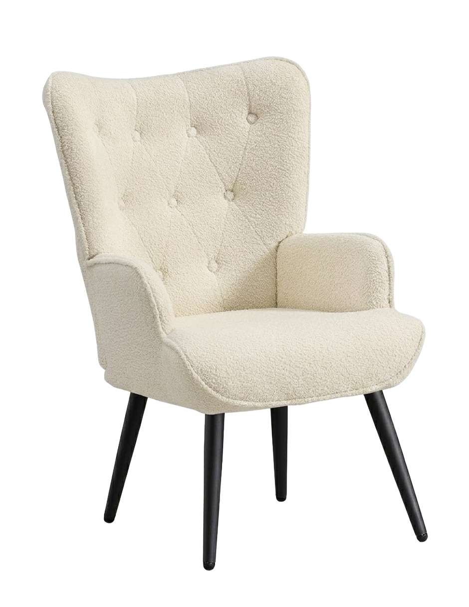 Silla 1 piezas Tejido Sherpa Elegante para Sala-Comedor de Algodón y poliéster