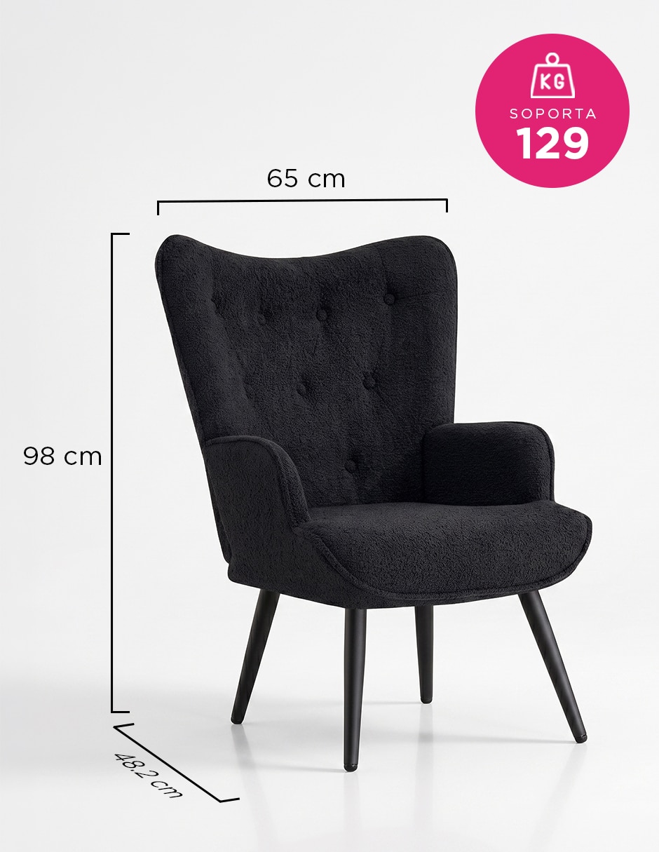 Silla 1 piezas Tejido Sherpa Elegante para Sala-Comedor de Algodón y poliéster 8