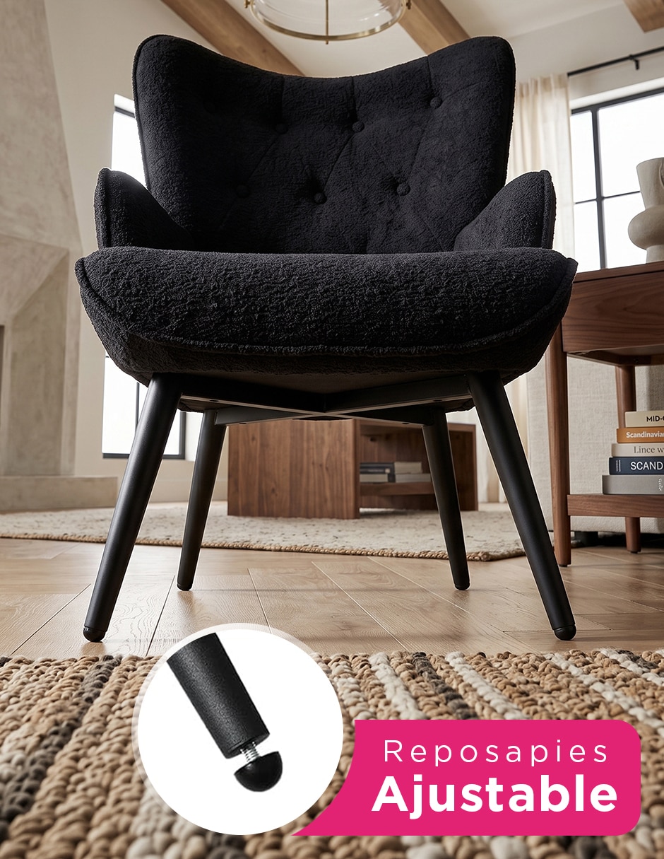 Silla 1 piezas Tejido Sherpa Elegante para Sala-Comedor de Algodón y poliéster 5