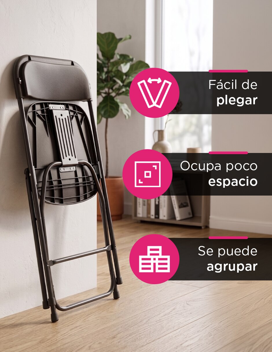 Juego de sillas plegables 10 piezas de Polipropileno 3