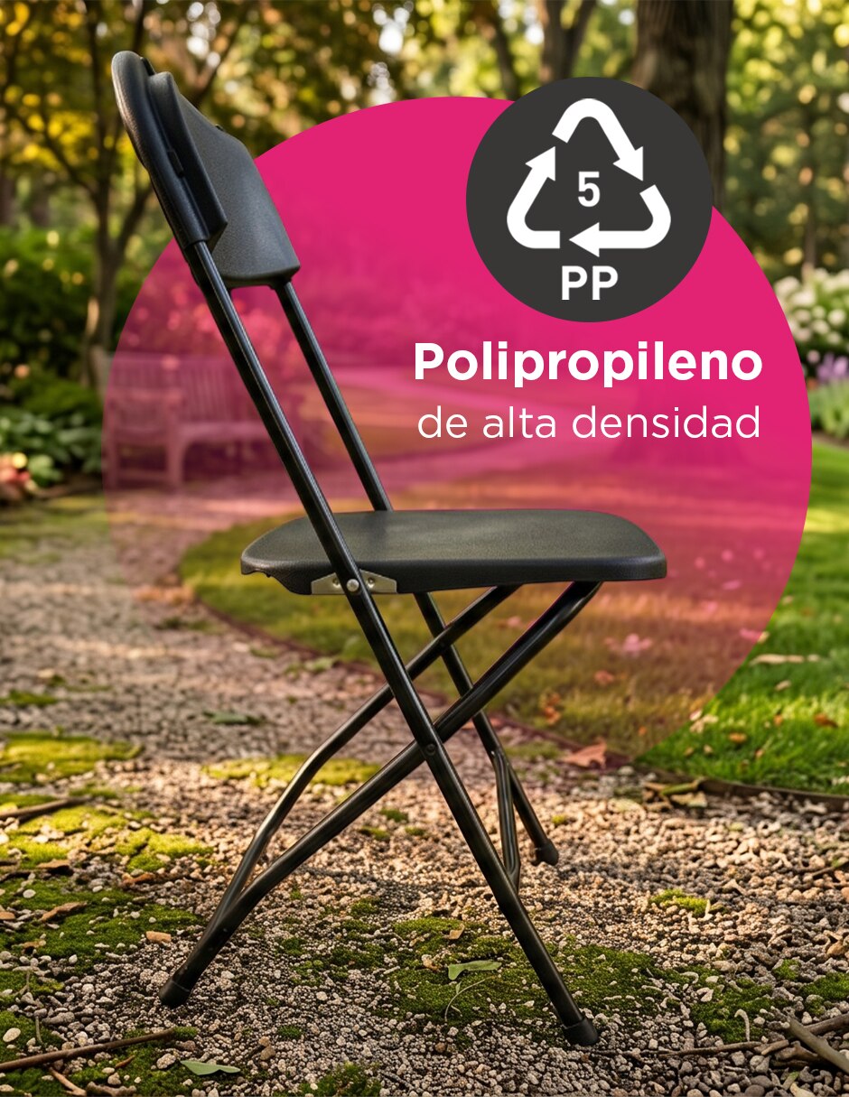 Juego de sillas plegables 10 piezas de Polipropileno 4