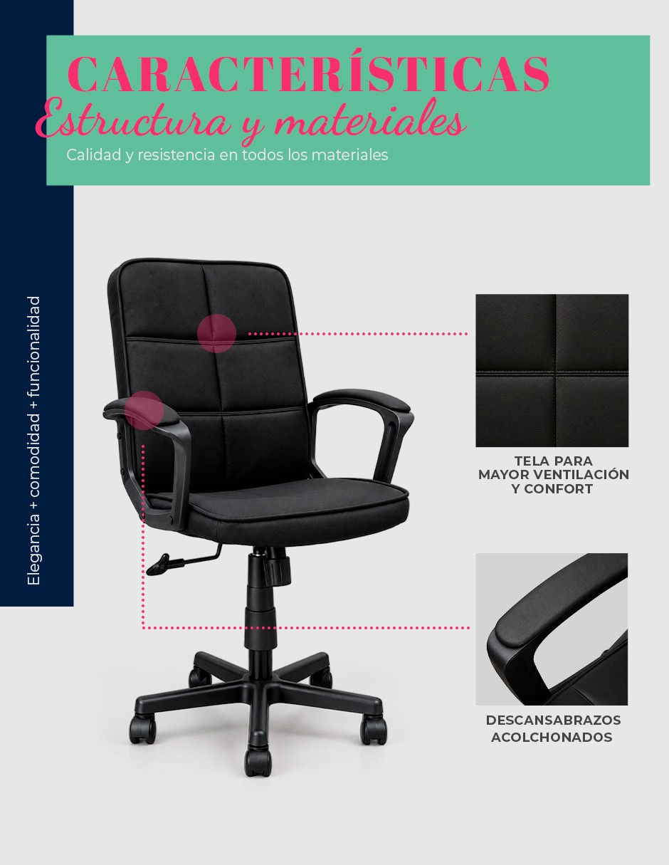 Silla de escritorio SIN FAMILIA de Mezcla de materiales