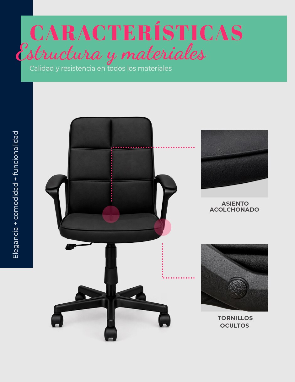 Silla de escritorio SIN FAMILIA de Mezcla de materiales 7
