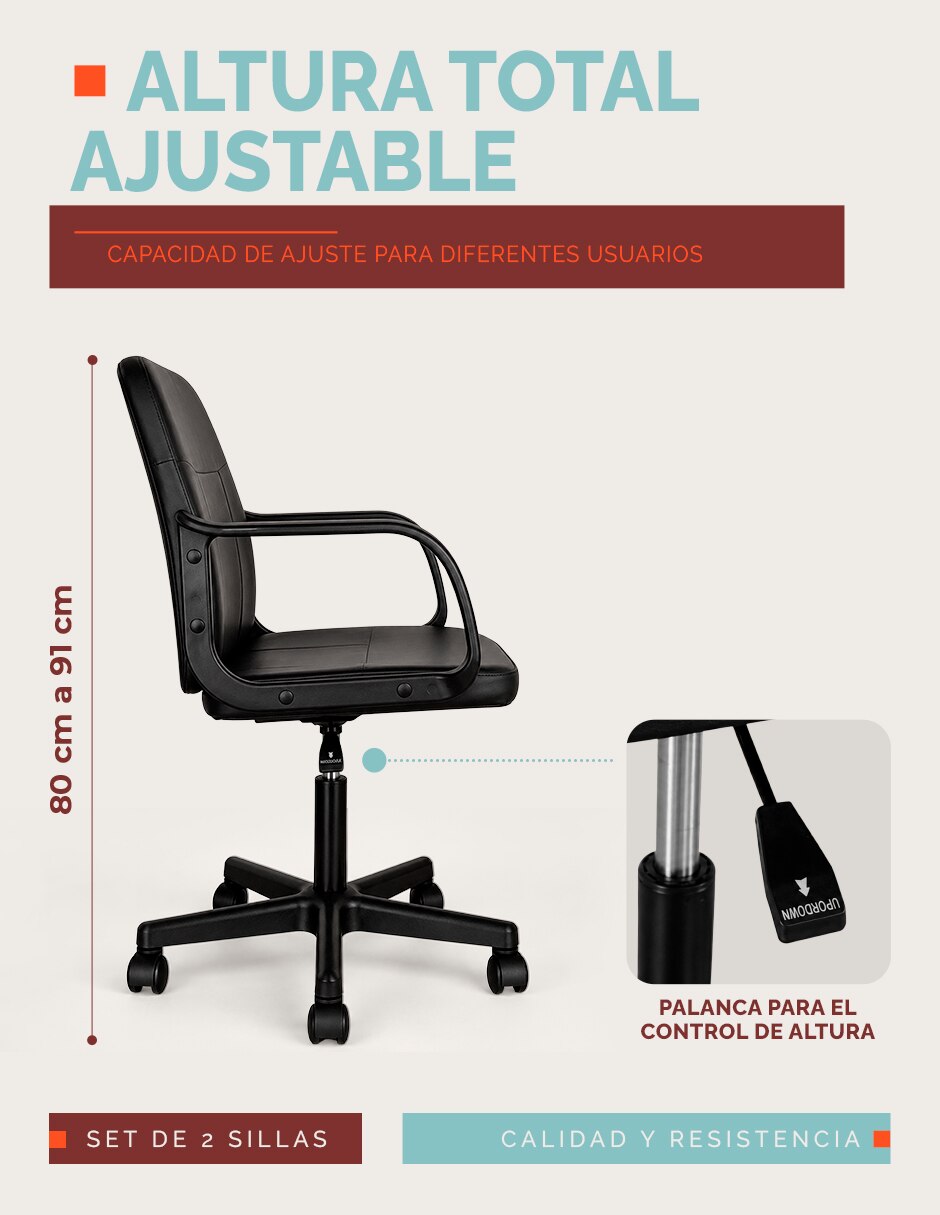 Silla de escritorio de Mezcla de materiales 6