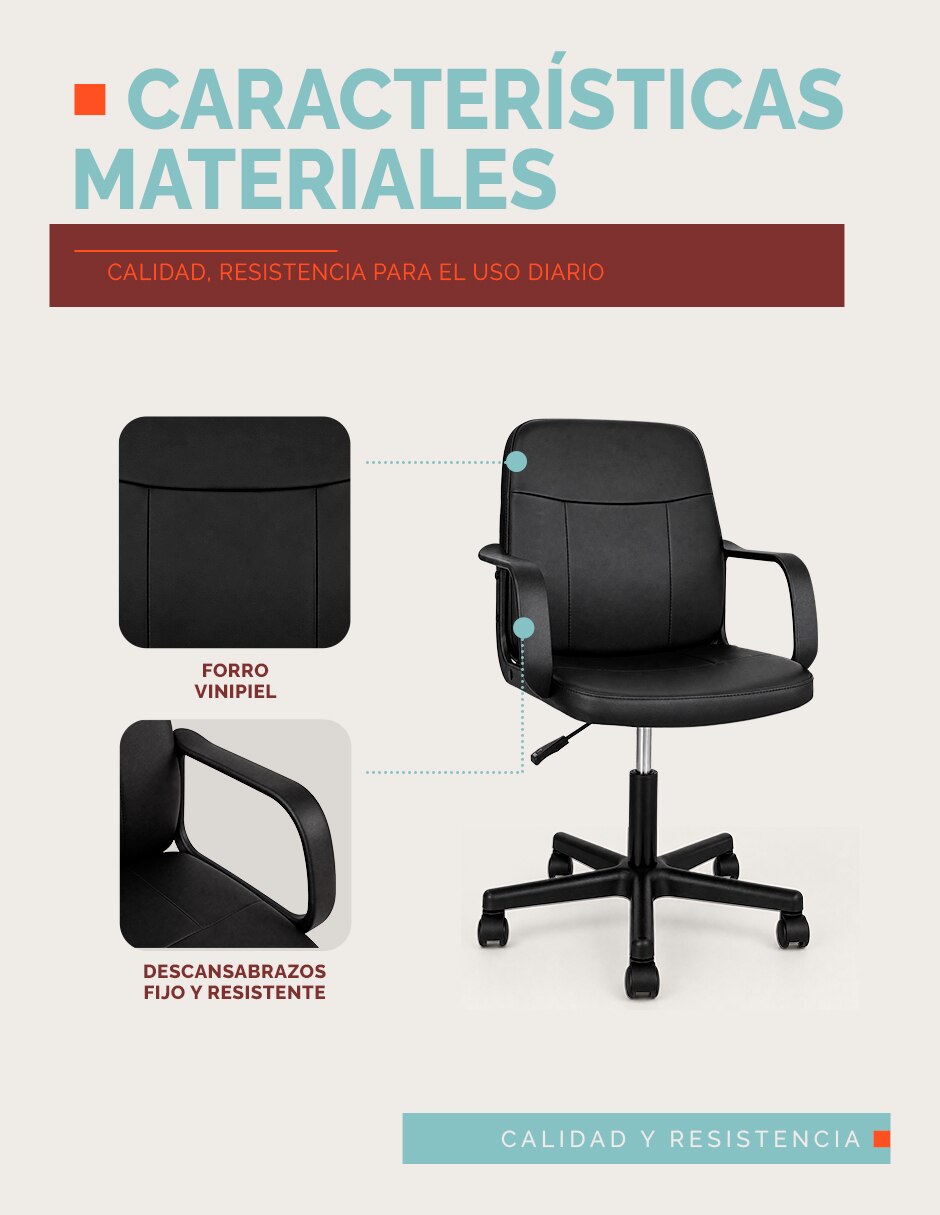 Silla de escritorio NO APLICA de Mezcla de materiales