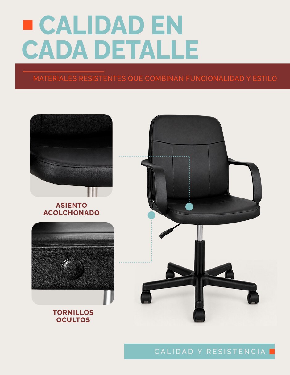 Silla de escritorio NO APLICA de Mezcla de materiales 7