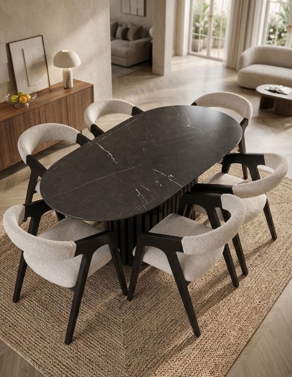 Comedor COMEDOR DE MARMOL HORUS NEGRO MATE para de Mármol 2