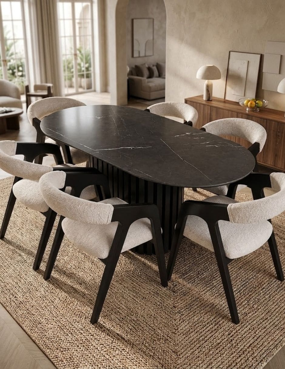 Comedor COMEDOR DE MARMOL HORUS NEGRO MATE para de Mármol 3