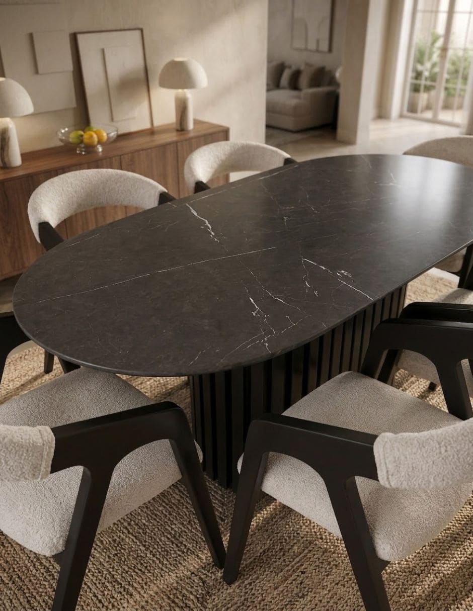 Comedor COMEDOR DE MARMOL HORUS NEGRO MATE para de Mármol 4