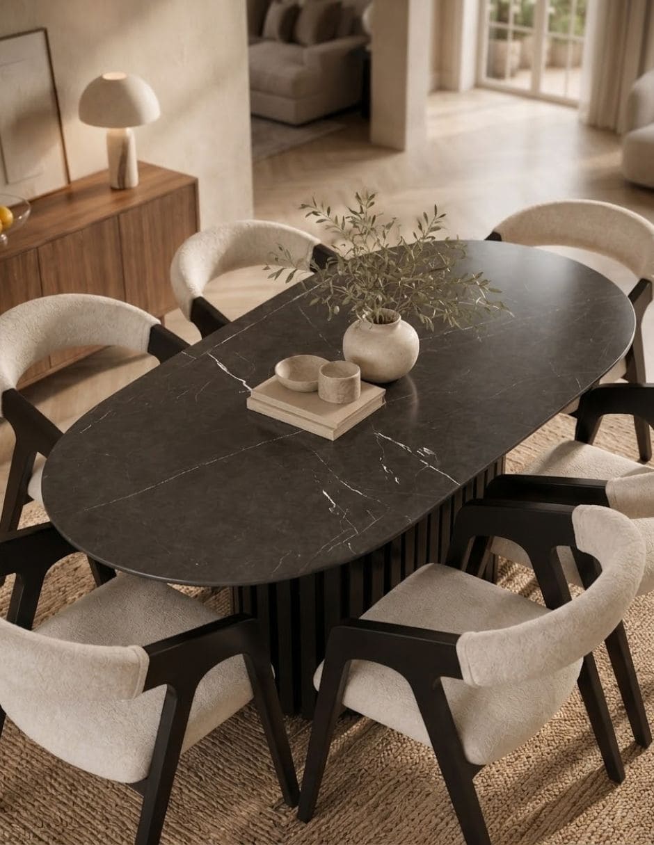 Comedor COMEDOR DE MARMOL HORUS NEGRO MATE para de Mármol 7