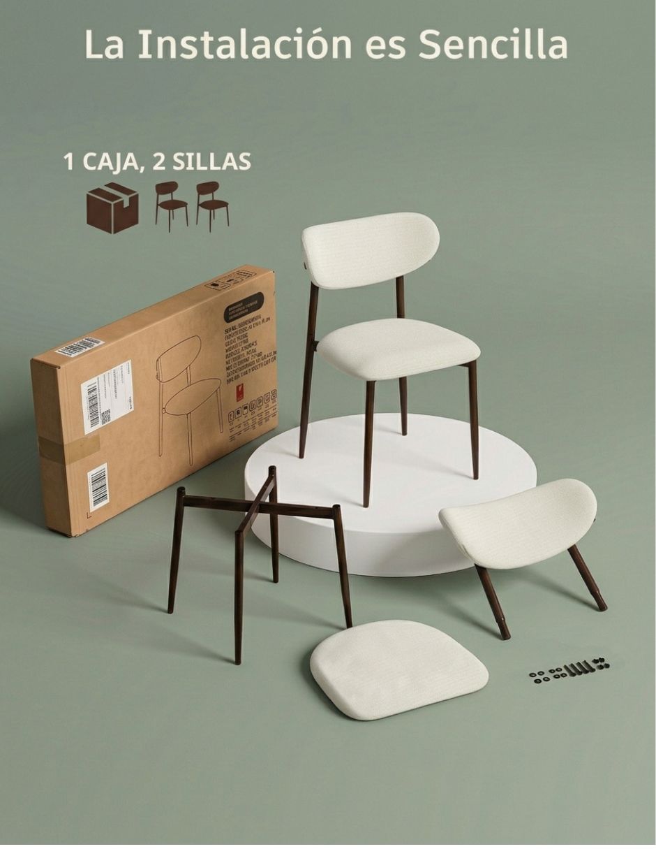 Silla 2 piezas de metal y tela 8