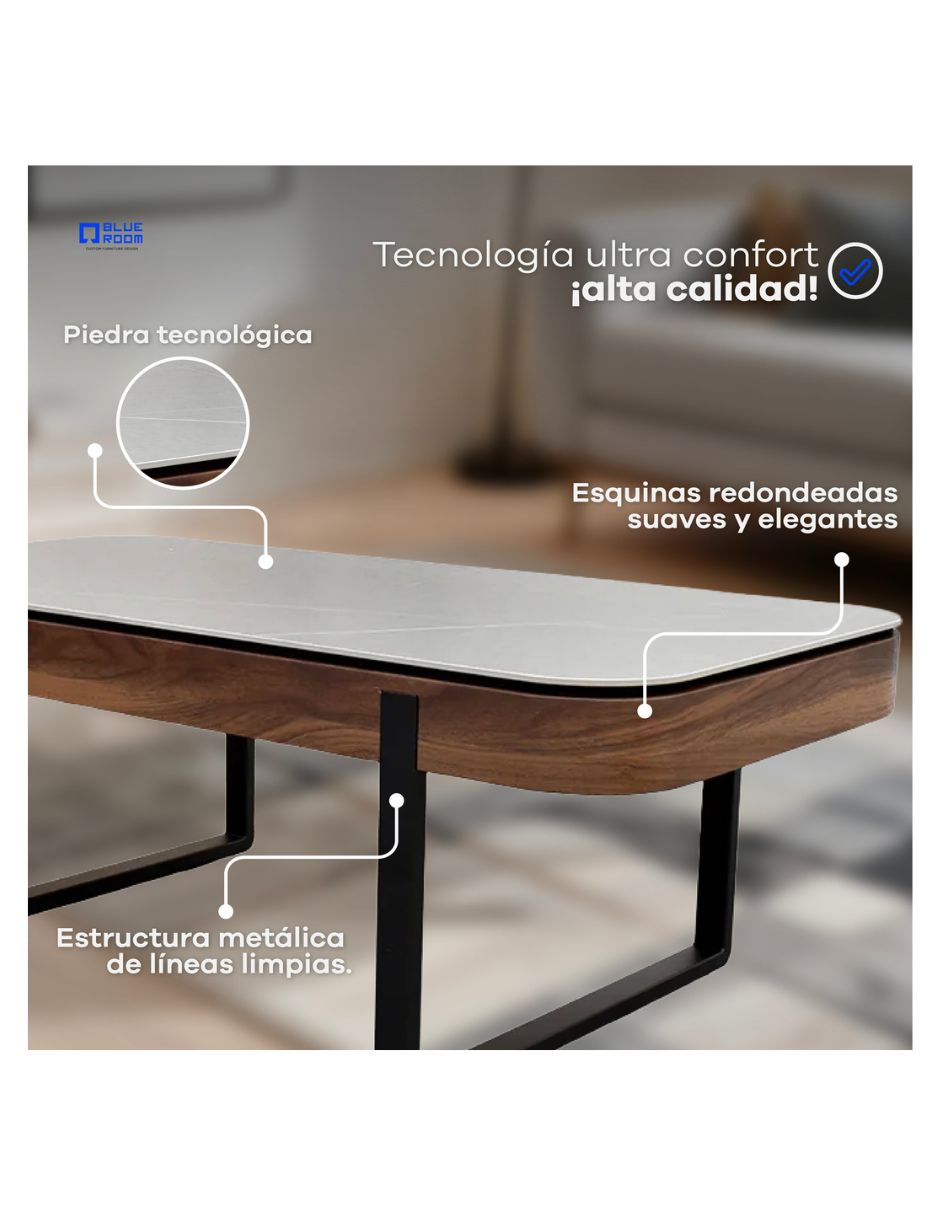 Mesa de centro armable de piedra sinterizada 4