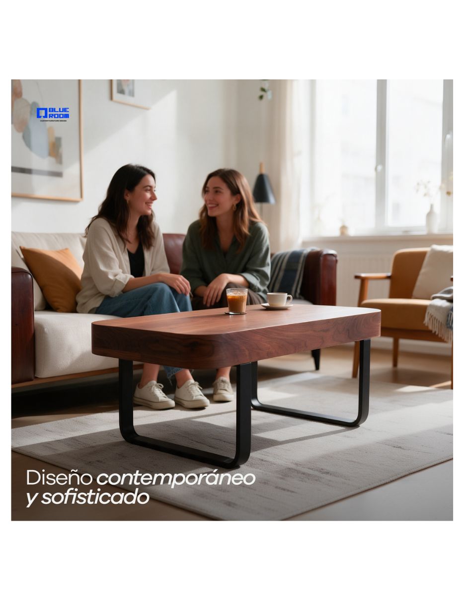 Mesa de centro armable de mdf y chapa 2
