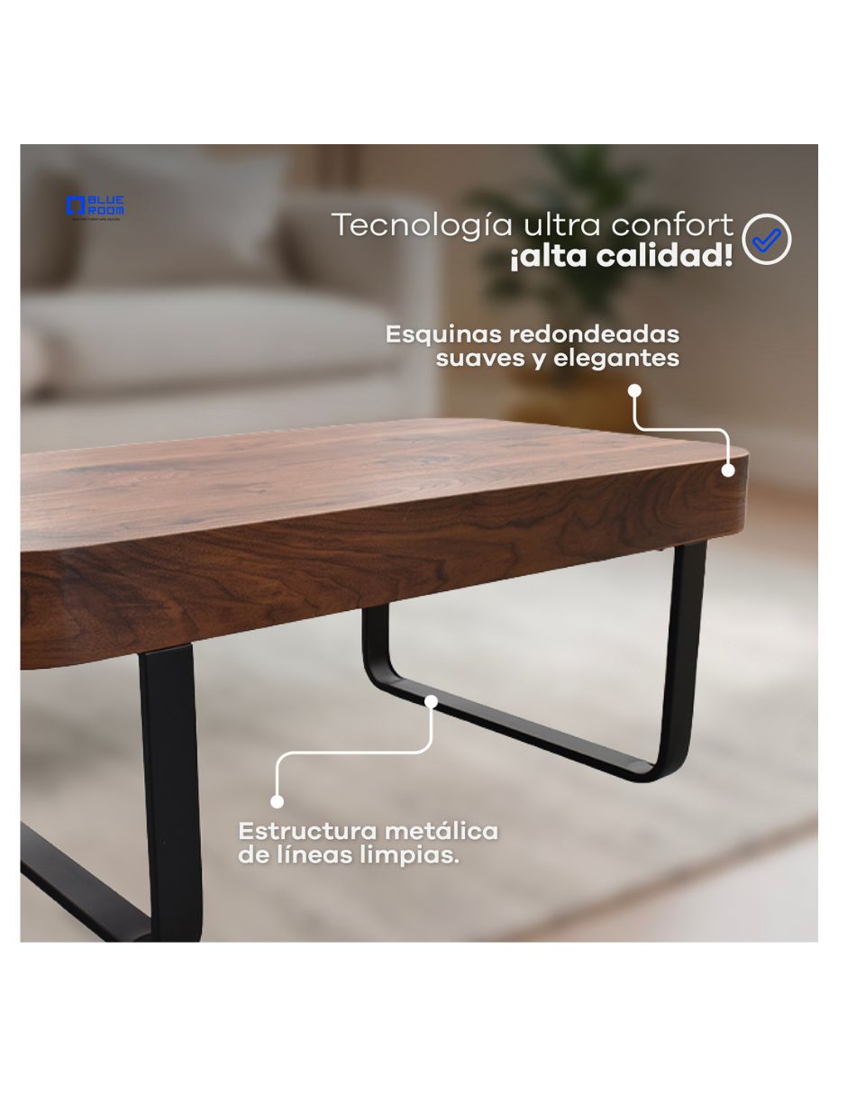 Mesa de centro armable de mdf y chapa 3