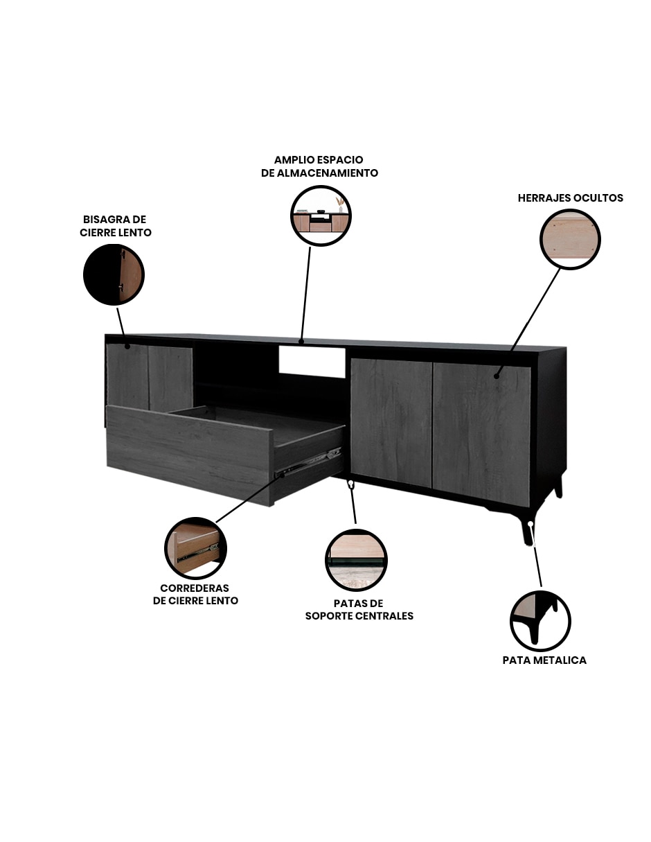Mueble de tv armable de mdf 3