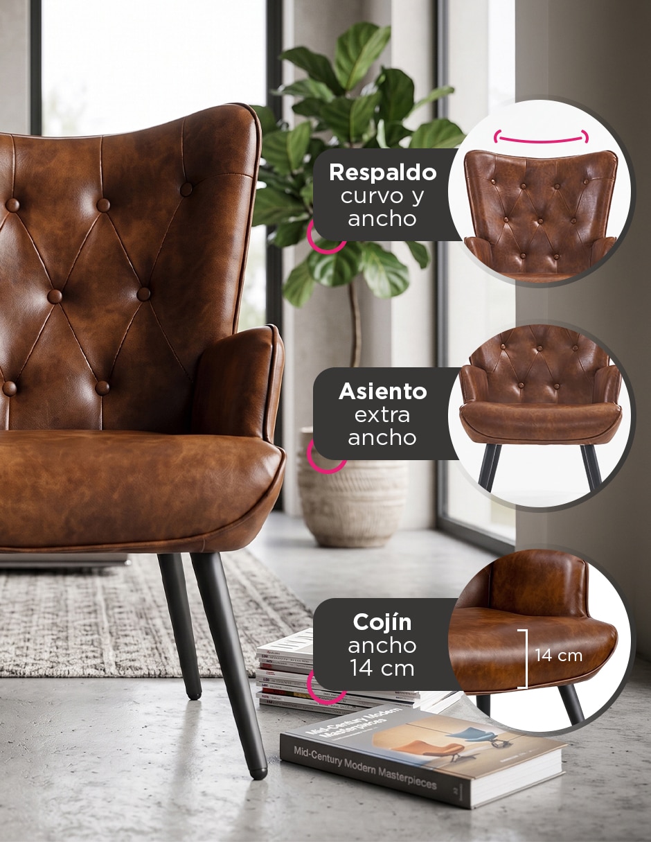 Sillón capitonado vinipiel 3