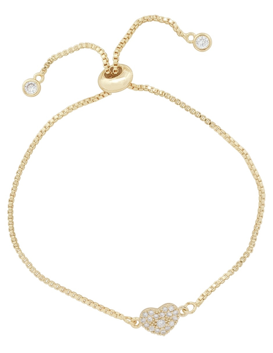 Pulsera con zirconia 18 K acabado chapa de oro