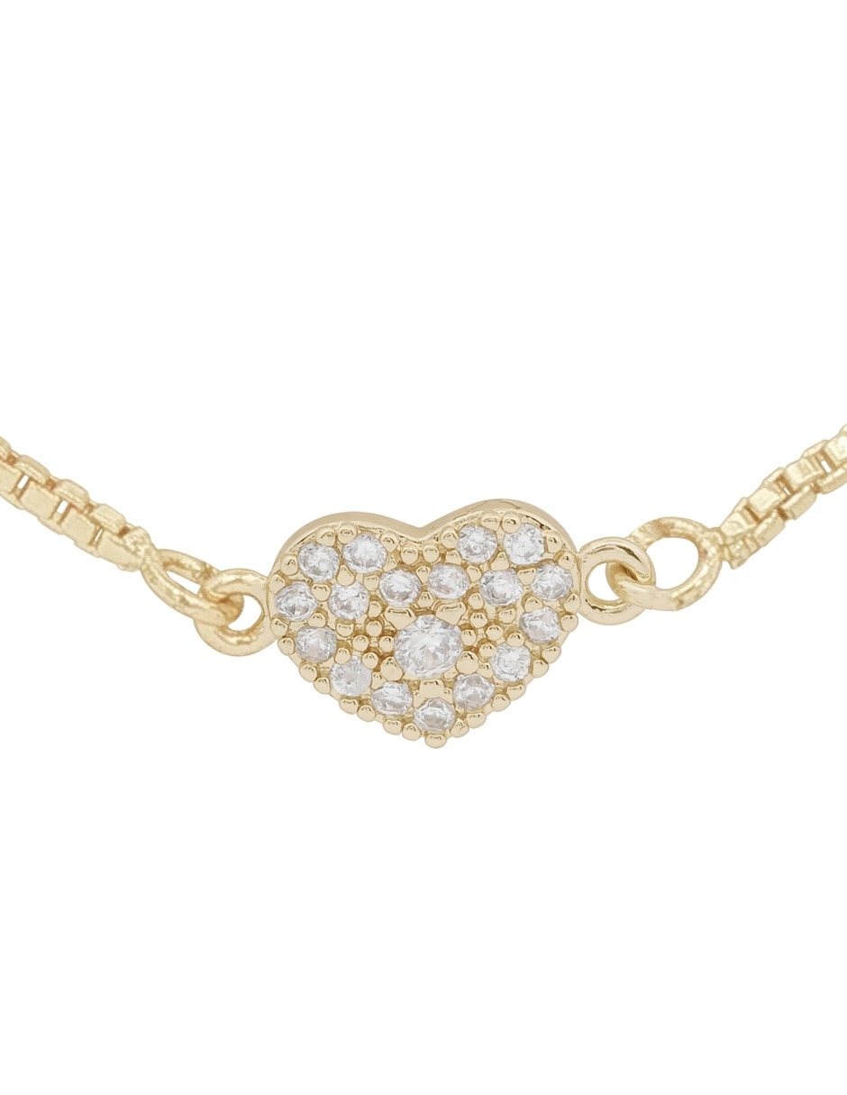 Pulsera con zirconia 18 K acabado chapa de oro 2