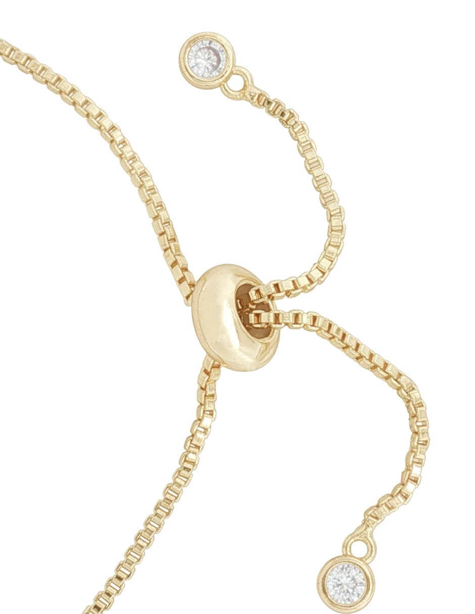 Pulsera con zirconia 18 K acabado chapa de oro 4