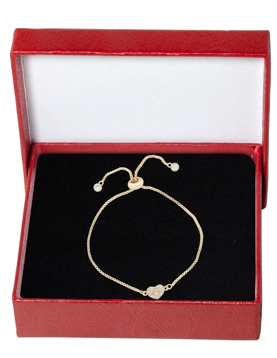 Pulsera con zirconia 18 K acabado chapa de oro 5