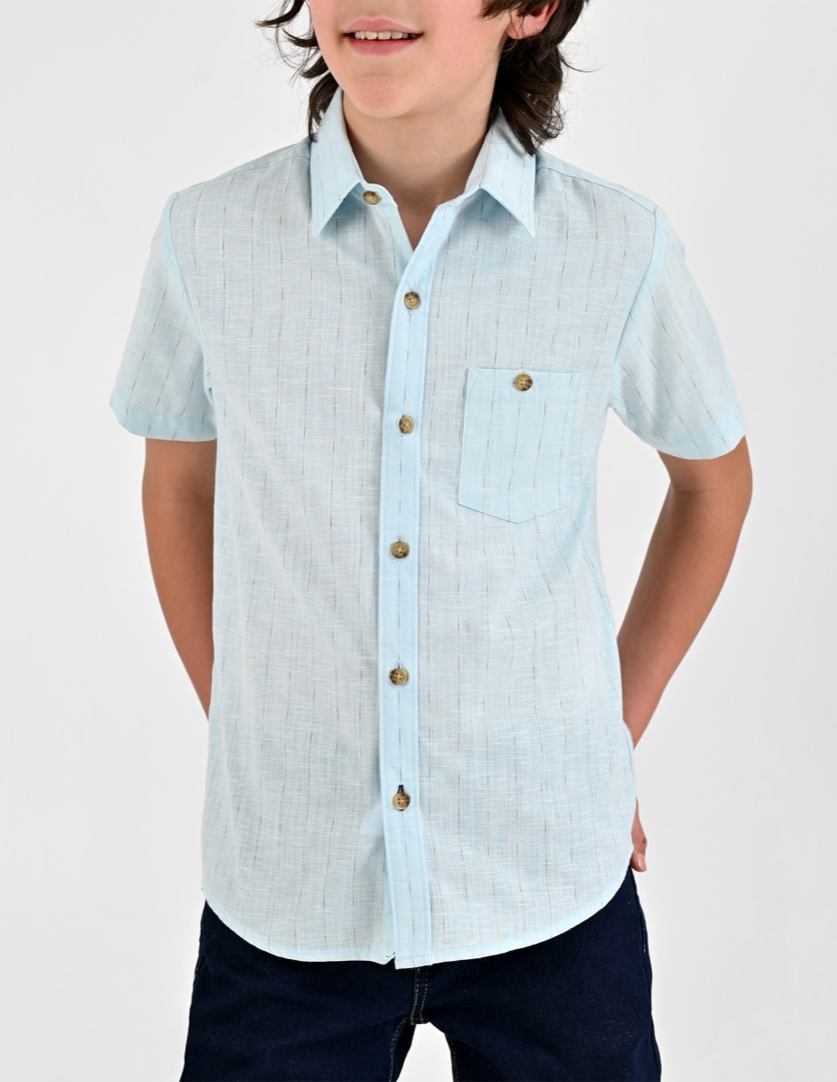 Camisa casual de algodón manga corta para niño