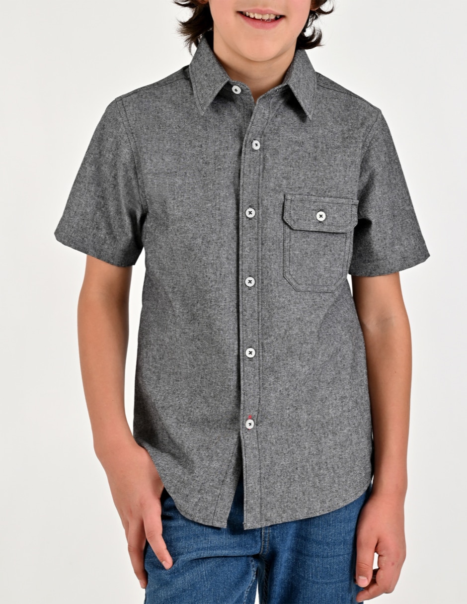 Camisa casual de algodón manga corta para niño 1