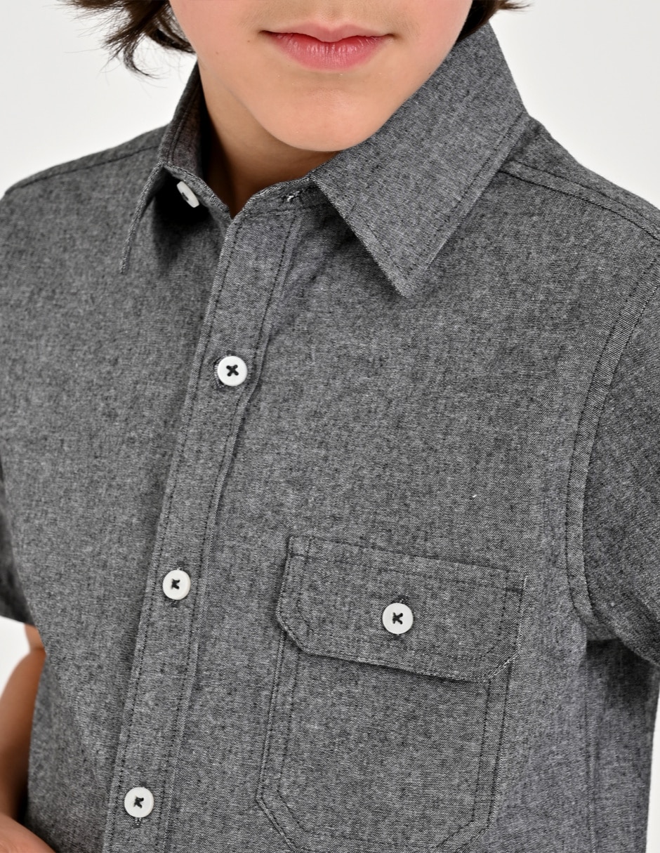 Camisa casual de algodón manga corta para niño 3