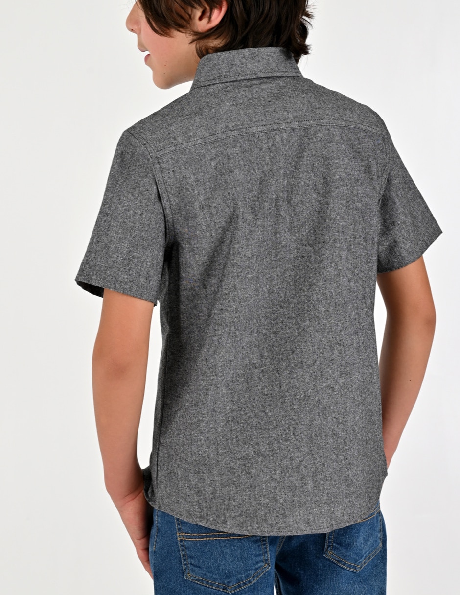 Camisa casual de algodón manga corta para niño 4