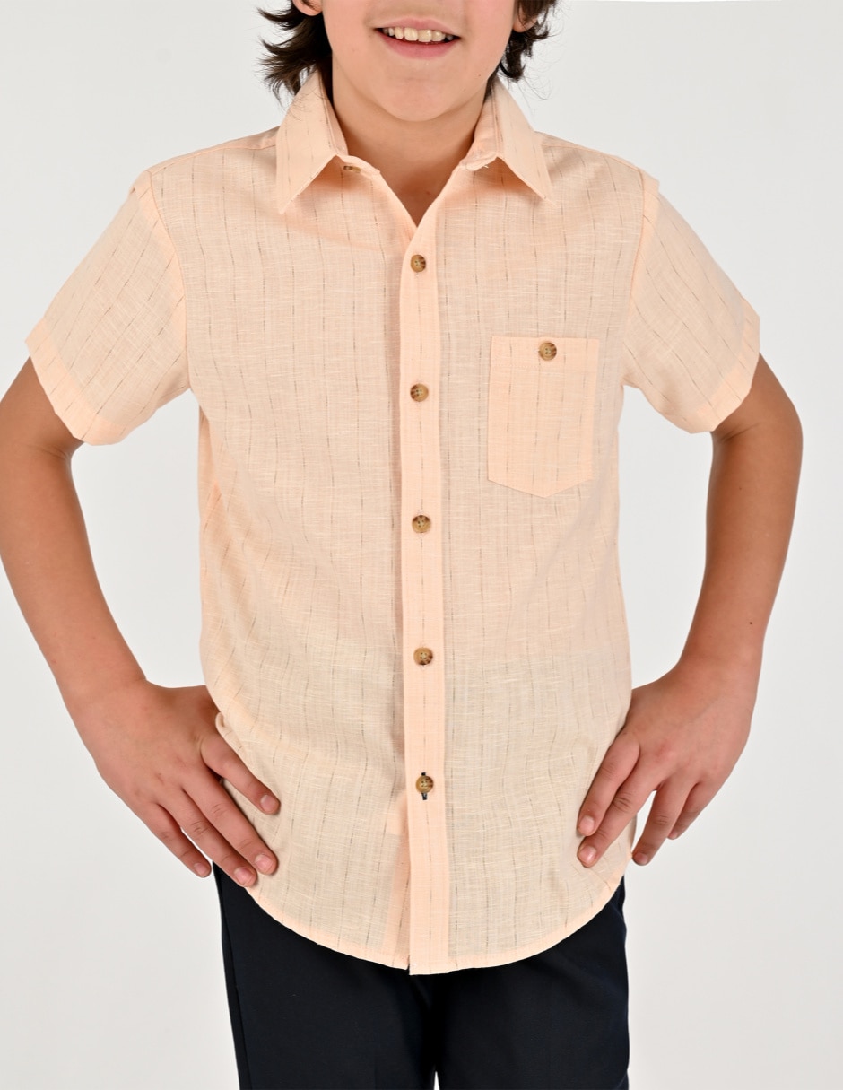 Camisa casual de algodón manga corta para niño 1