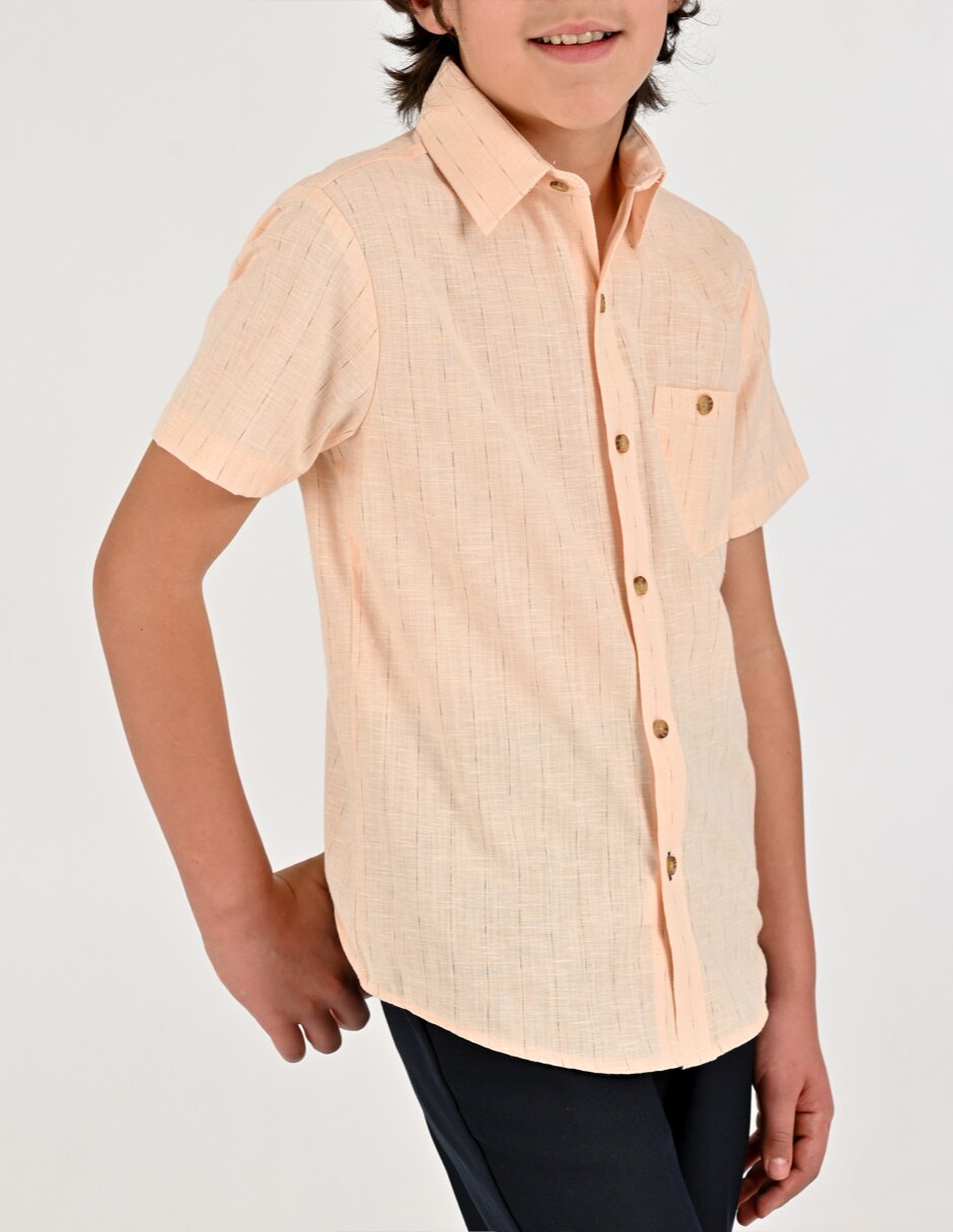 Camisa casual de algodón manga corta para niño 4