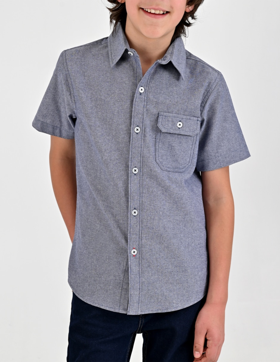 Camisa casual de algodón manga corta para niño