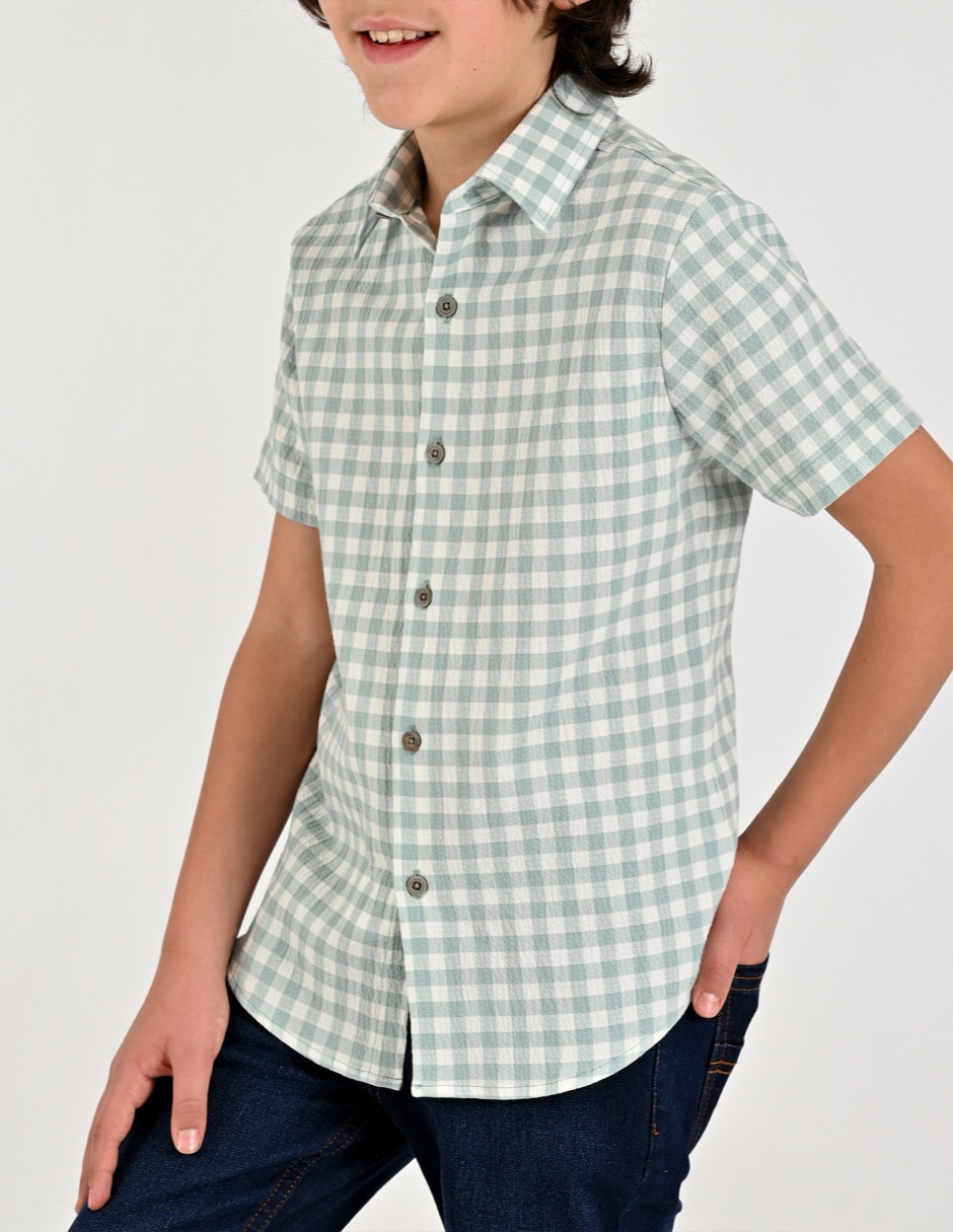 Camisa casual de algodón manga corta para niño 3