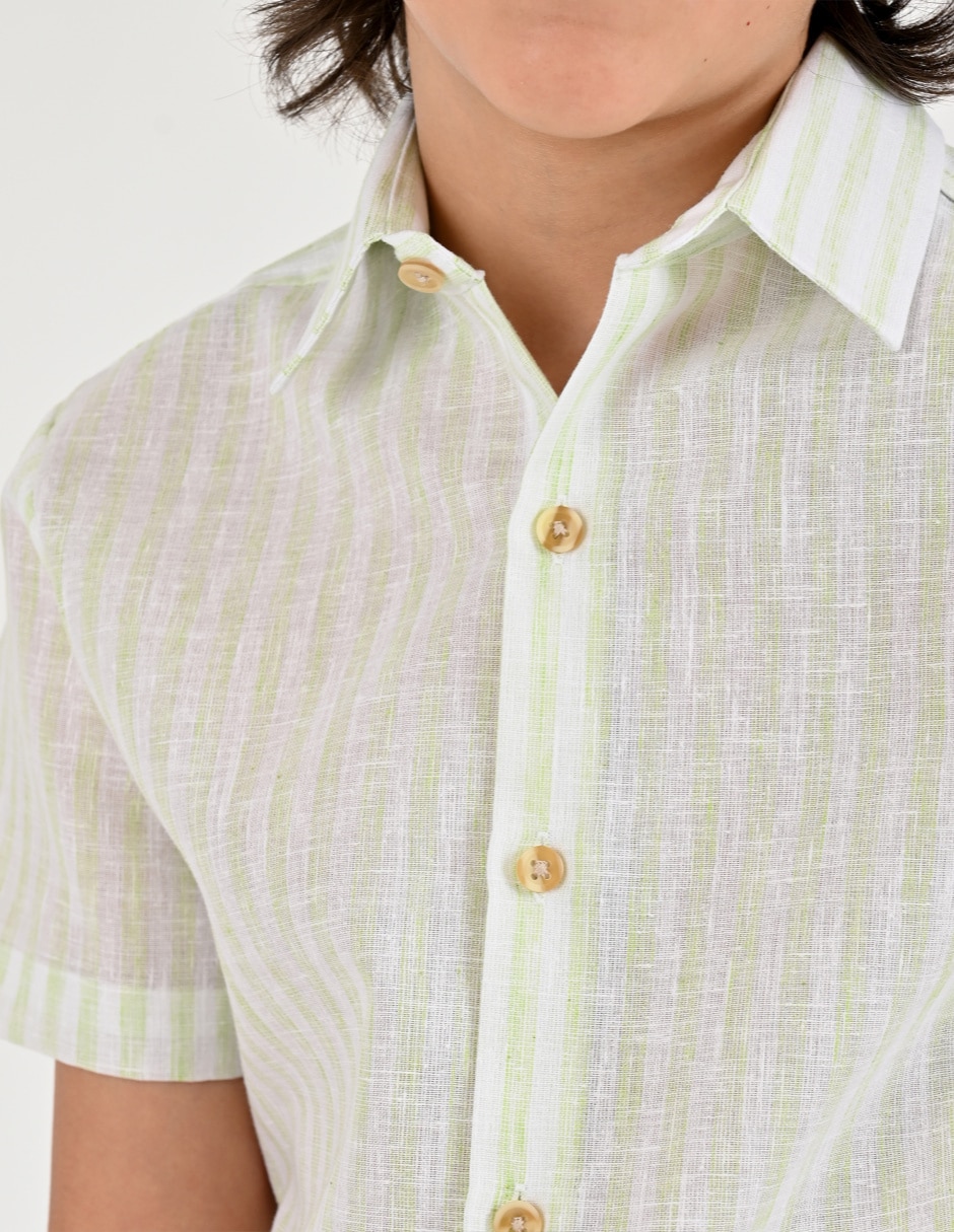 Camisa casual de algodón manga corta para niño 4