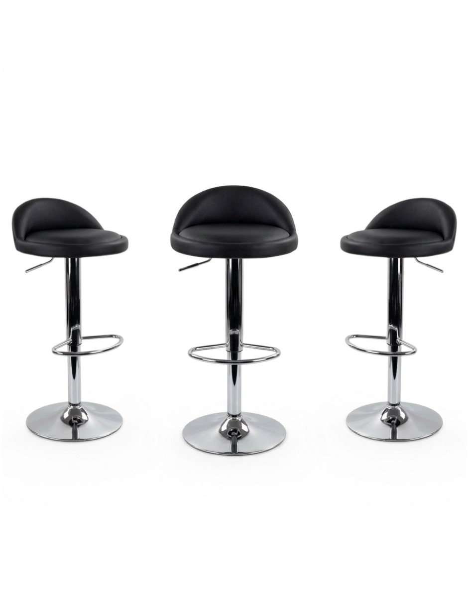 Juego de bancos diseño ergonómico con altura ajustable de piel sintética Juego de bancos diseño ergonómico con altura ajustable de piel sintética
