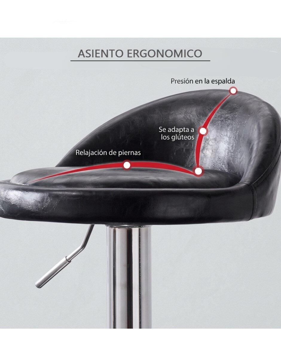 Juego de bancos diseño ergonómico con altura ajustable de piel sintética 5