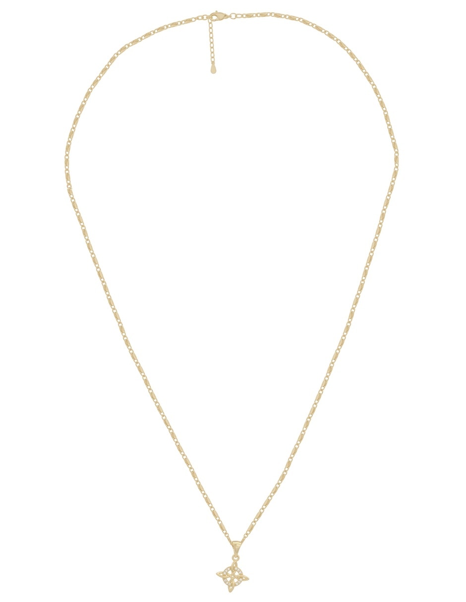 Aretes y collar de nudo 18 K zirconia 2