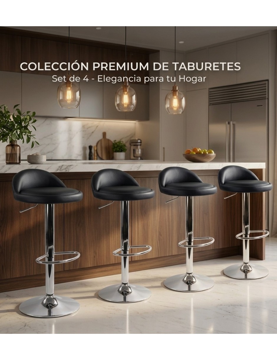 Juego de bancos diseño ergonómico con altura ajustable de piel sintética 7