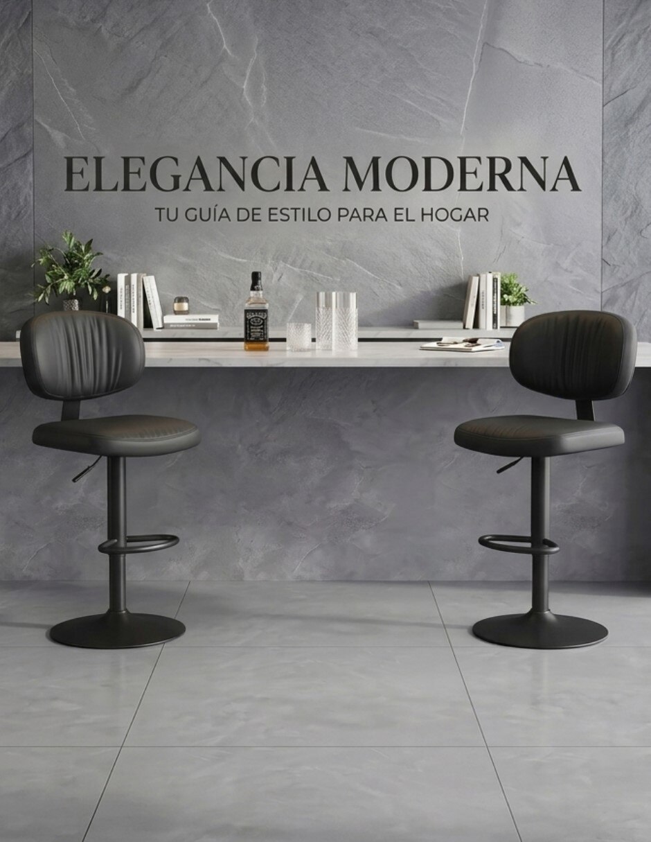 Juego de bancos diseño ergonómico con altura ajustable de piel sintética 2