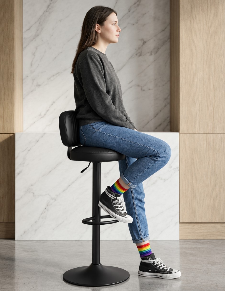 Juego de bancos diseño ergonómico con altura ajustable de piel sintética 7