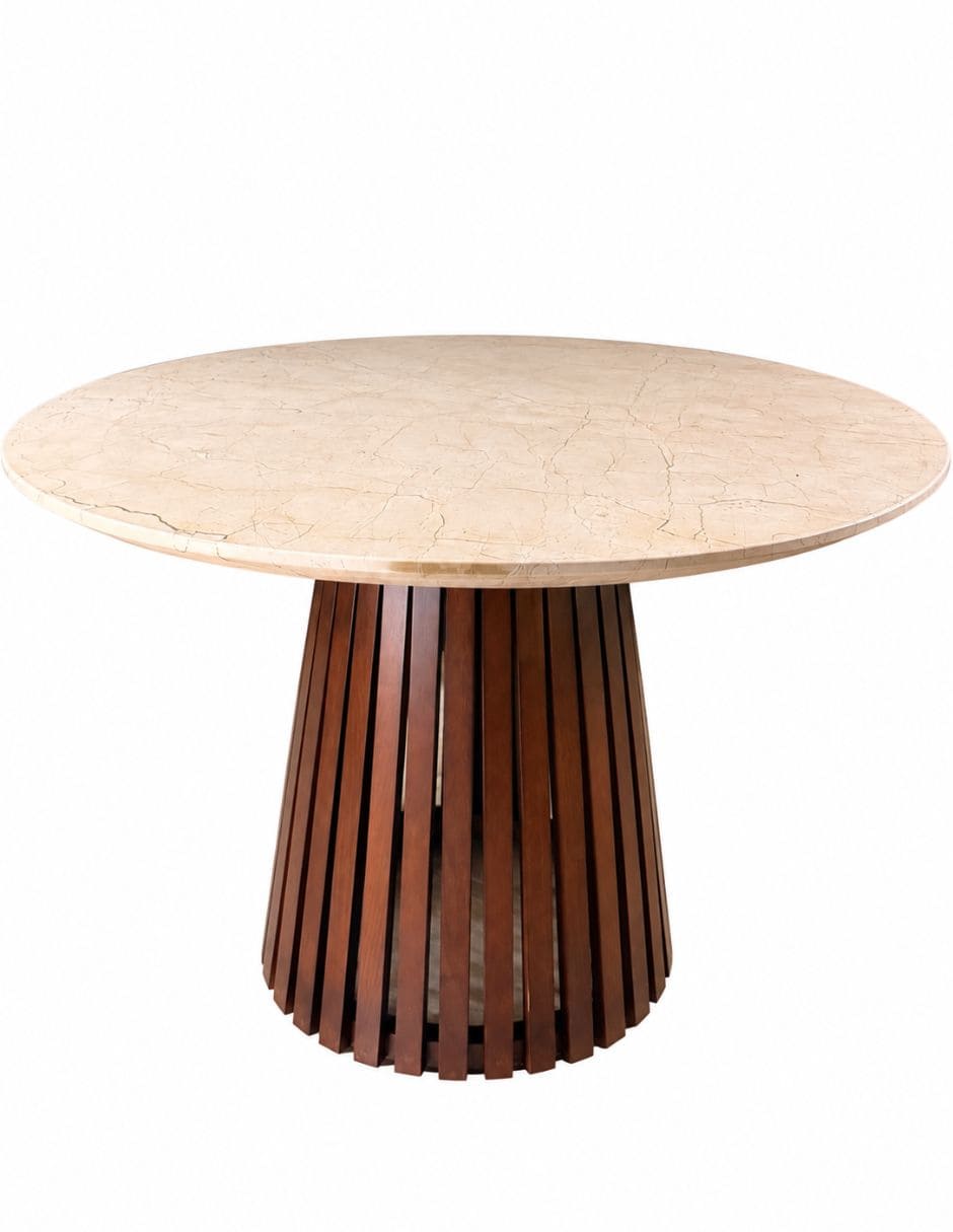 Mesa de comedor armable italy de madera y mármol Mesa de comedor armable italy de madera y mármol