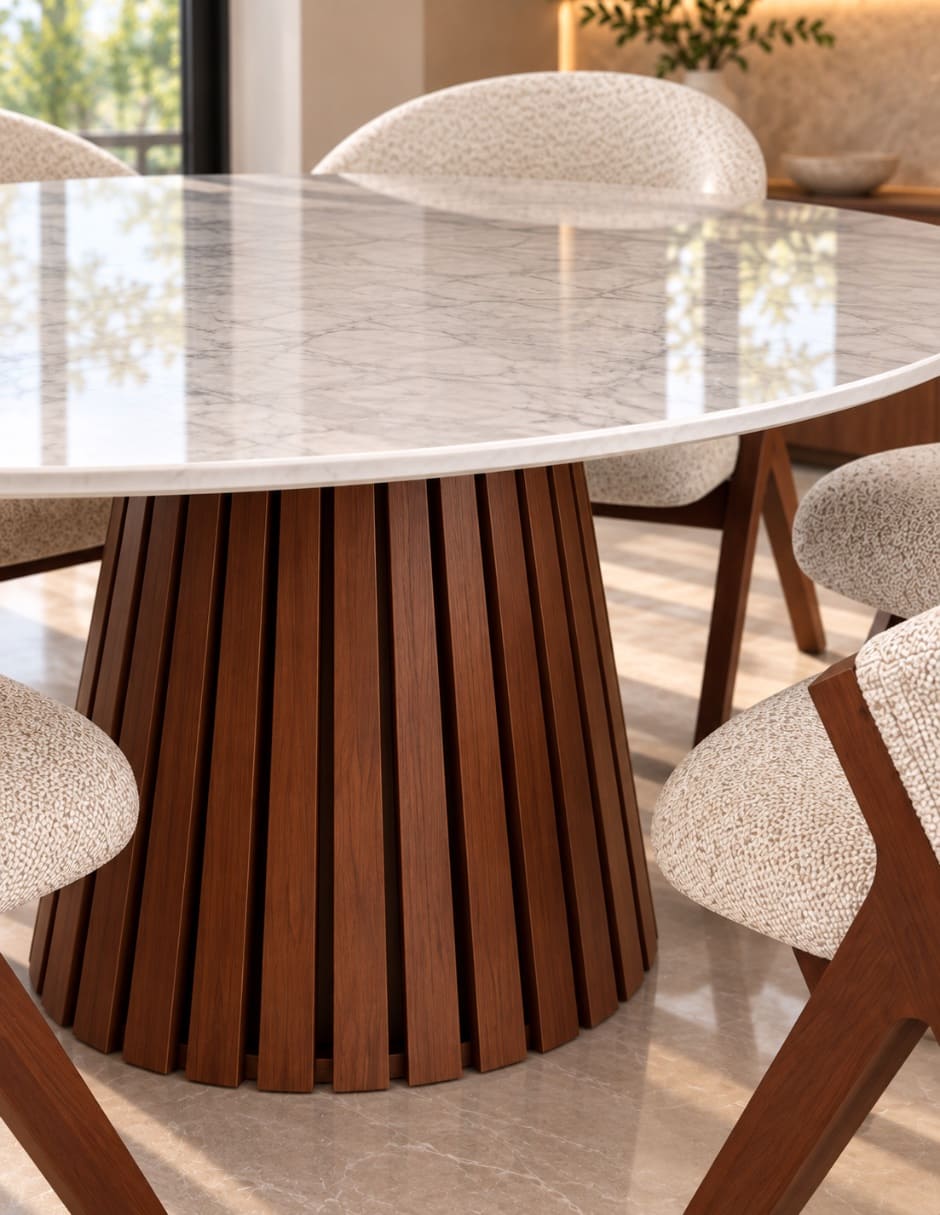 Comedor italy blanco de mármol 5