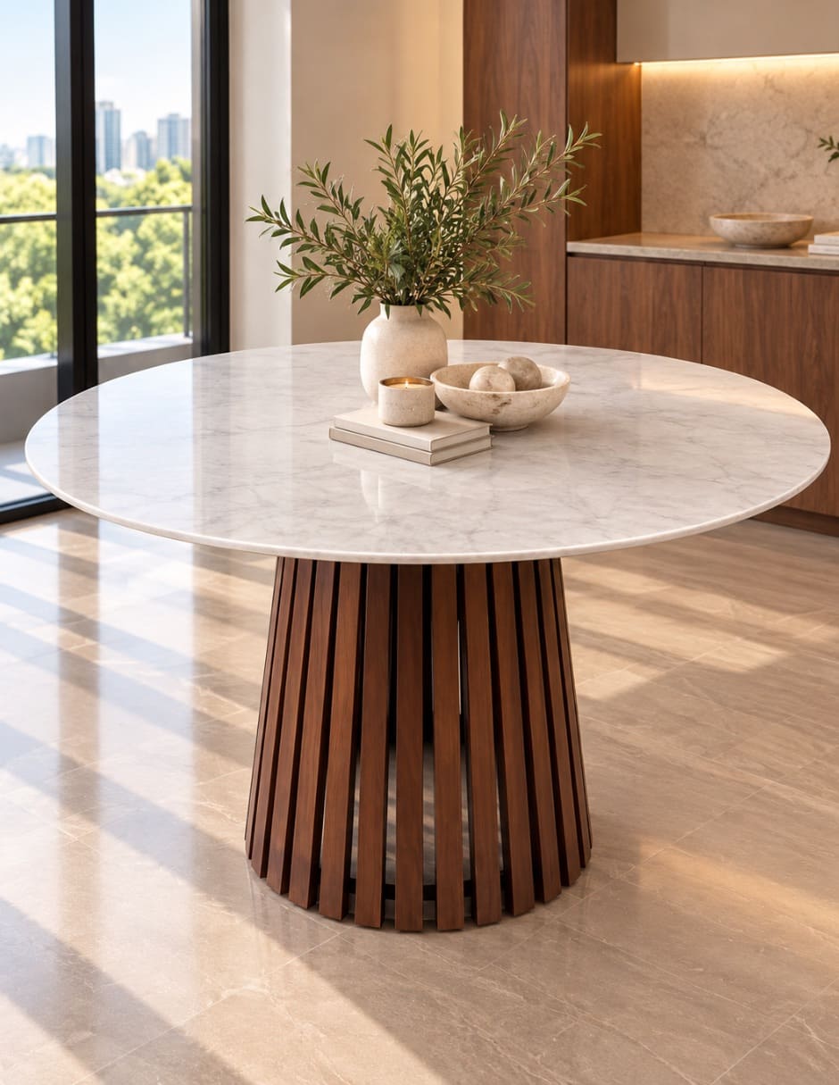 Comedor italy blanco de mármol 8