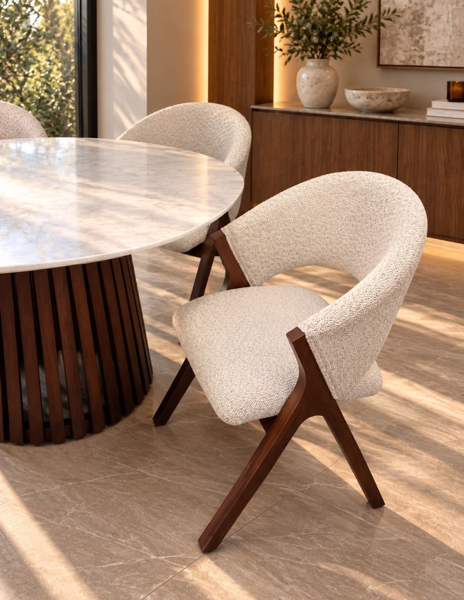 Mesa de comedor armable italy blanco de madera y mármol 2