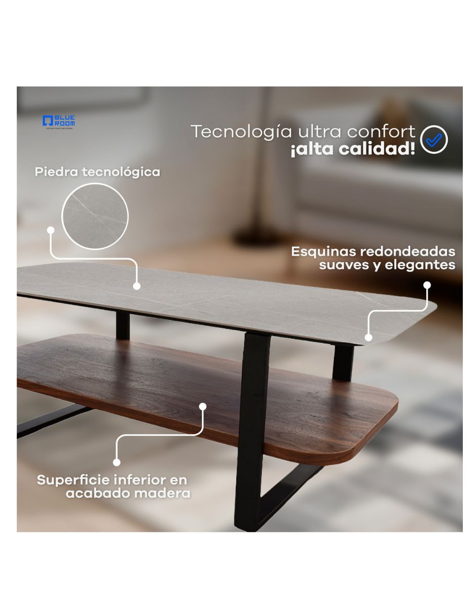 Mesa de centro armable de piedra sinterizada 3