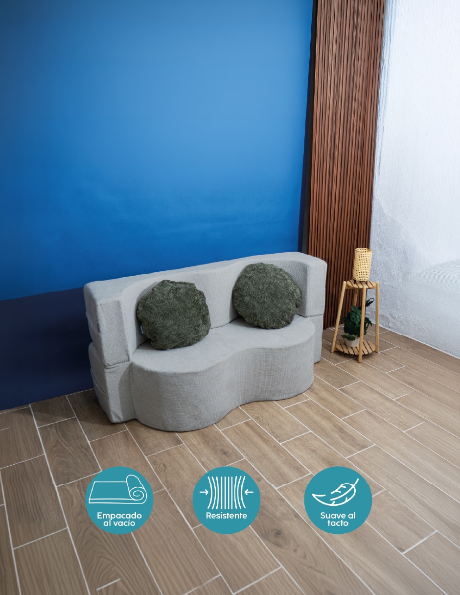 Sofá cama plegable sonrisa con cojines de espuma comprimida 2