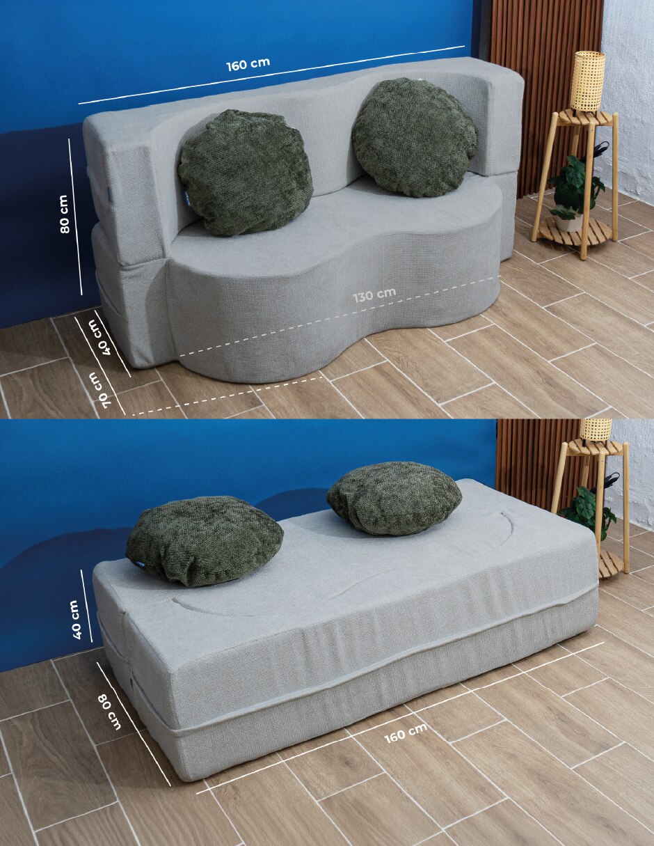 Sofá cama plegable sonrisa con cojines de espuma comprimida 6